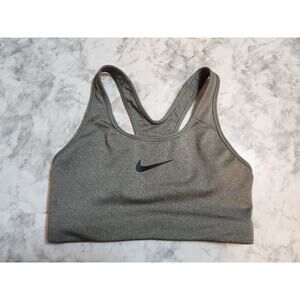 Nike Dri-Fit  Women's Gray Solid Wireless Racerback Workout Sport Bra Size Small